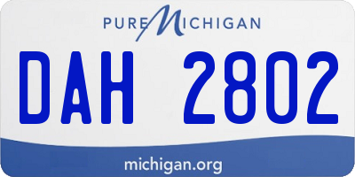 MI license plate DAH2802