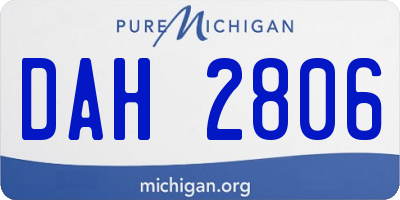 MI license plate DAH2806