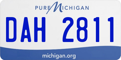 MI license plate DAH2811