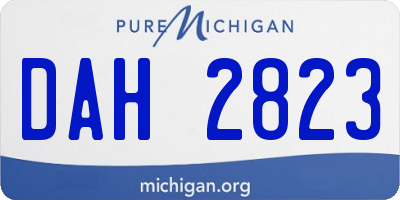 MI license plate DAH2823