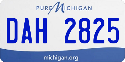 MI license plate DAH2825
