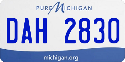 MI license plate DAH2830