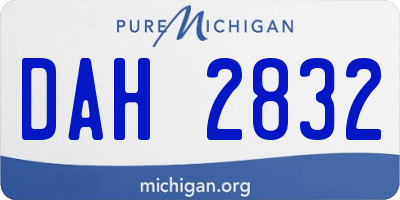 MI license plate DAH2832