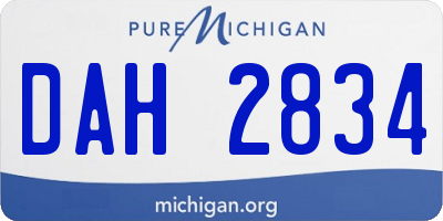 MI license plate DAH2834