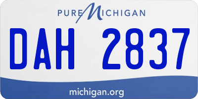 MI license plate DAH2837