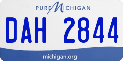 MI license plate DAH2844
