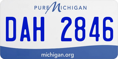 MI license plate DAH2846
