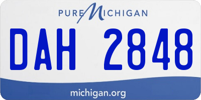 MI license plate DAH2848