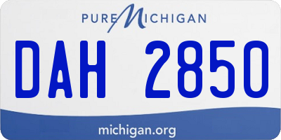 MI license plate DAH2850