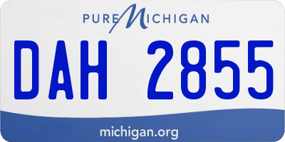 MI license plate DAH2855
