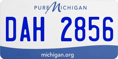 MI license plate DAH2856