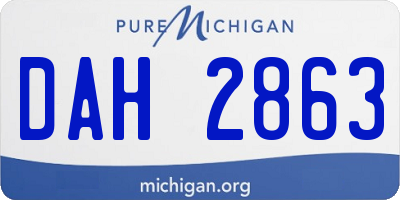 MI license plate DAH2863