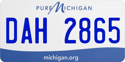 MI license plate DAH2865