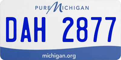 MI license plate DAH2877