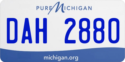 MI license plate DAH2880