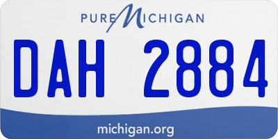 MI license plate DAH2884