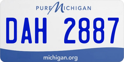 MI license plate DAH2887