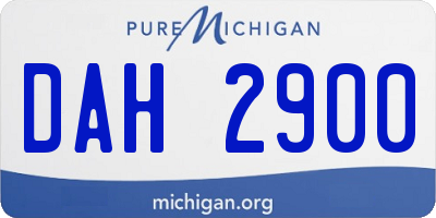 MI license plate DAH2900