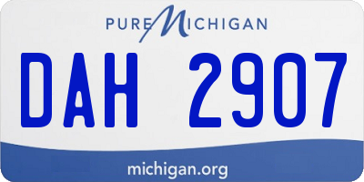MI license plate DAH2907