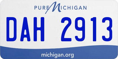 MI license plate DAH2913