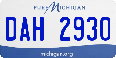 MI license plate DAH2930