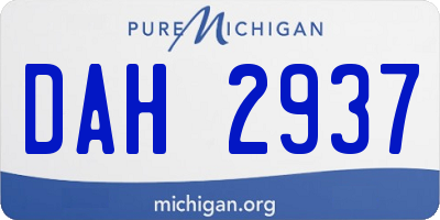 MI license plate DAH2937