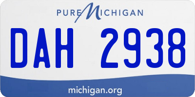 MI license plate DAH2938