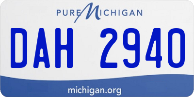 MI license plate DAH2940
