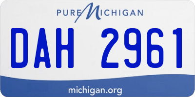 MI license plate DAH2961