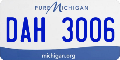 MI license plate DAH3006