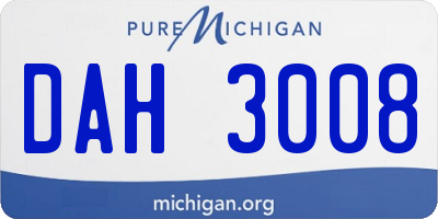 MI license plate DAH3008