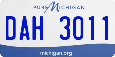 MI license plate DAH3011