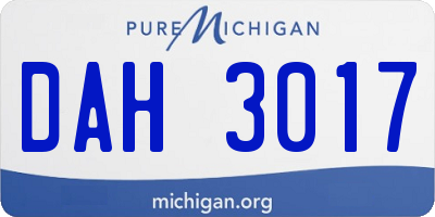 MI license plate DAH3017