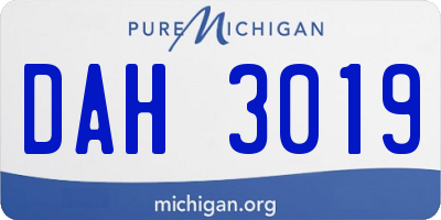 MI license plate DAH3019