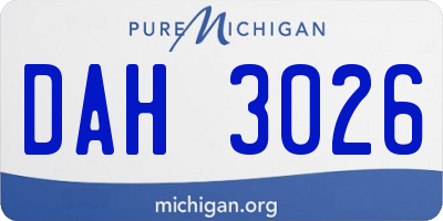 MI license plate DAH3026