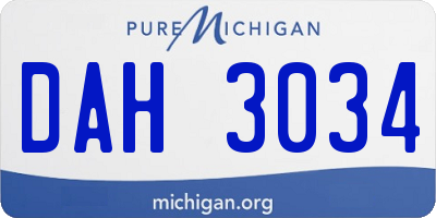 MI license plate DAH3034