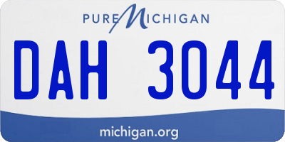 MI license plate DAH3044