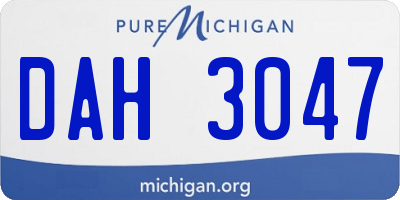 MI license plate DAH3047