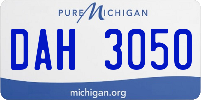 MI license plate DAH3050