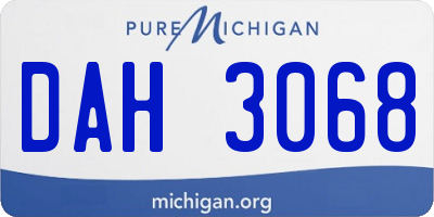 MI license plate DAH3068