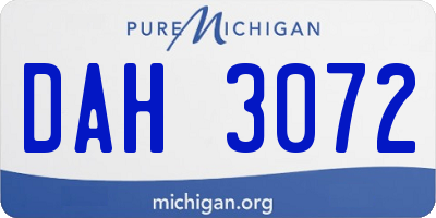 MI license plate DAH3072