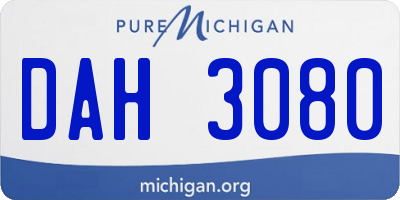 MI license plate DAH3080