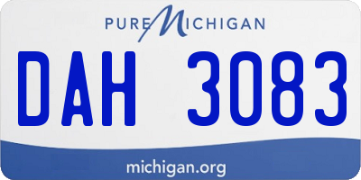 MI license plate DAH3083