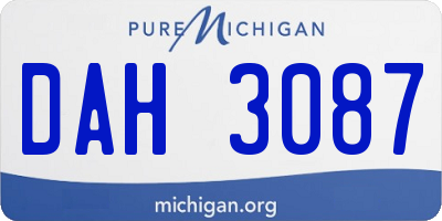 MI license plate DAH3087