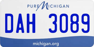 MI license plate DAH3089