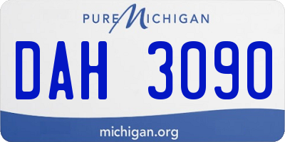 MI license plate DAH3090