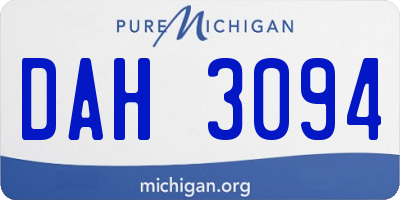 MI license plate DAH3094