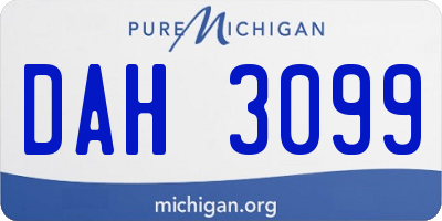 MI license plate DAH3099