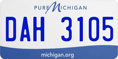 MI license plate DAH3105