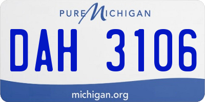 MI license plate DAH3106
